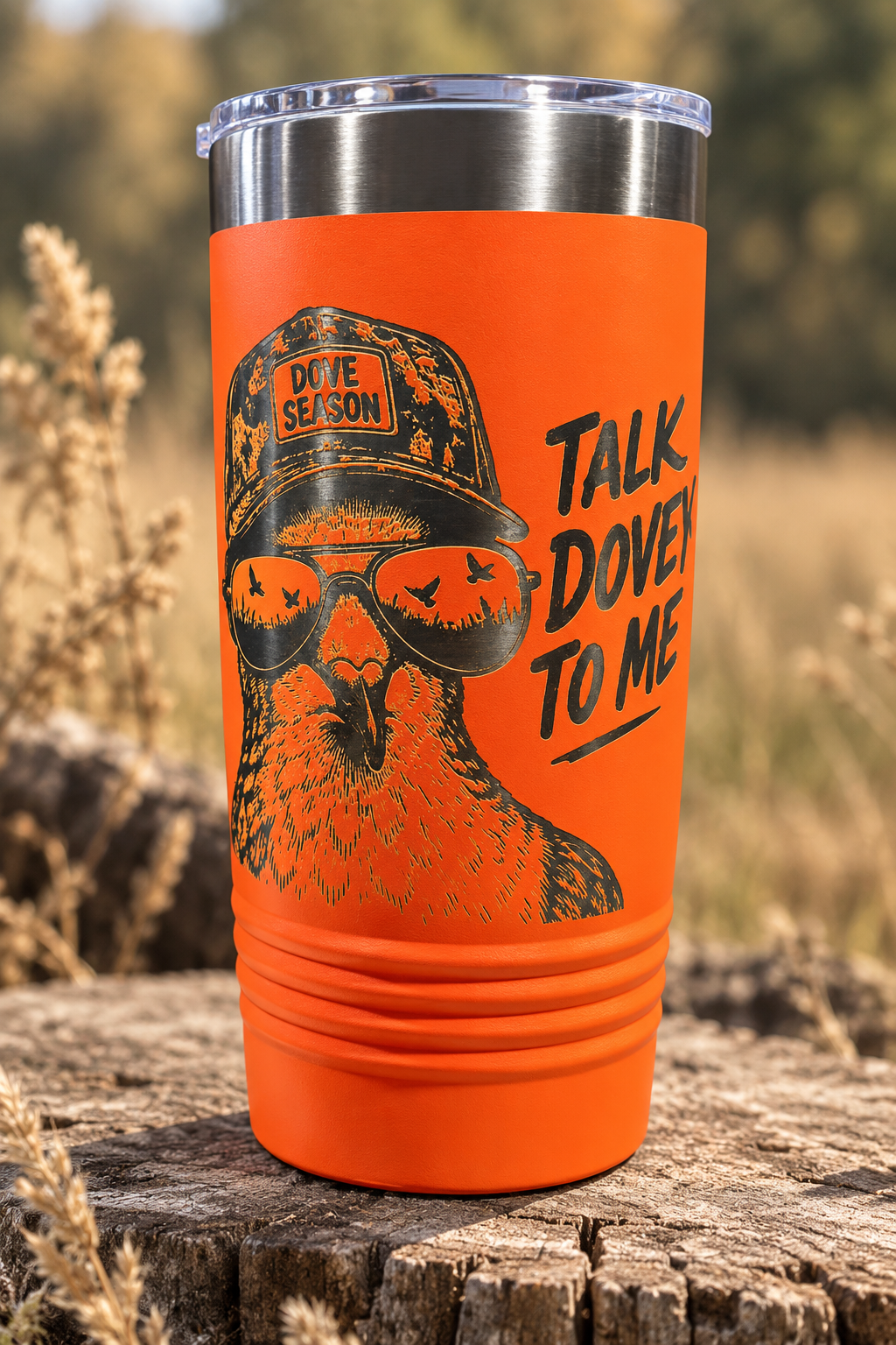 Talk Dovey to Me – 20 oz Orange Dove Hunting Tumbler