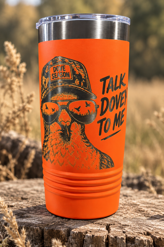 Talk Dovey to Me – 20 oz Orange Dove Hunting Tumbler