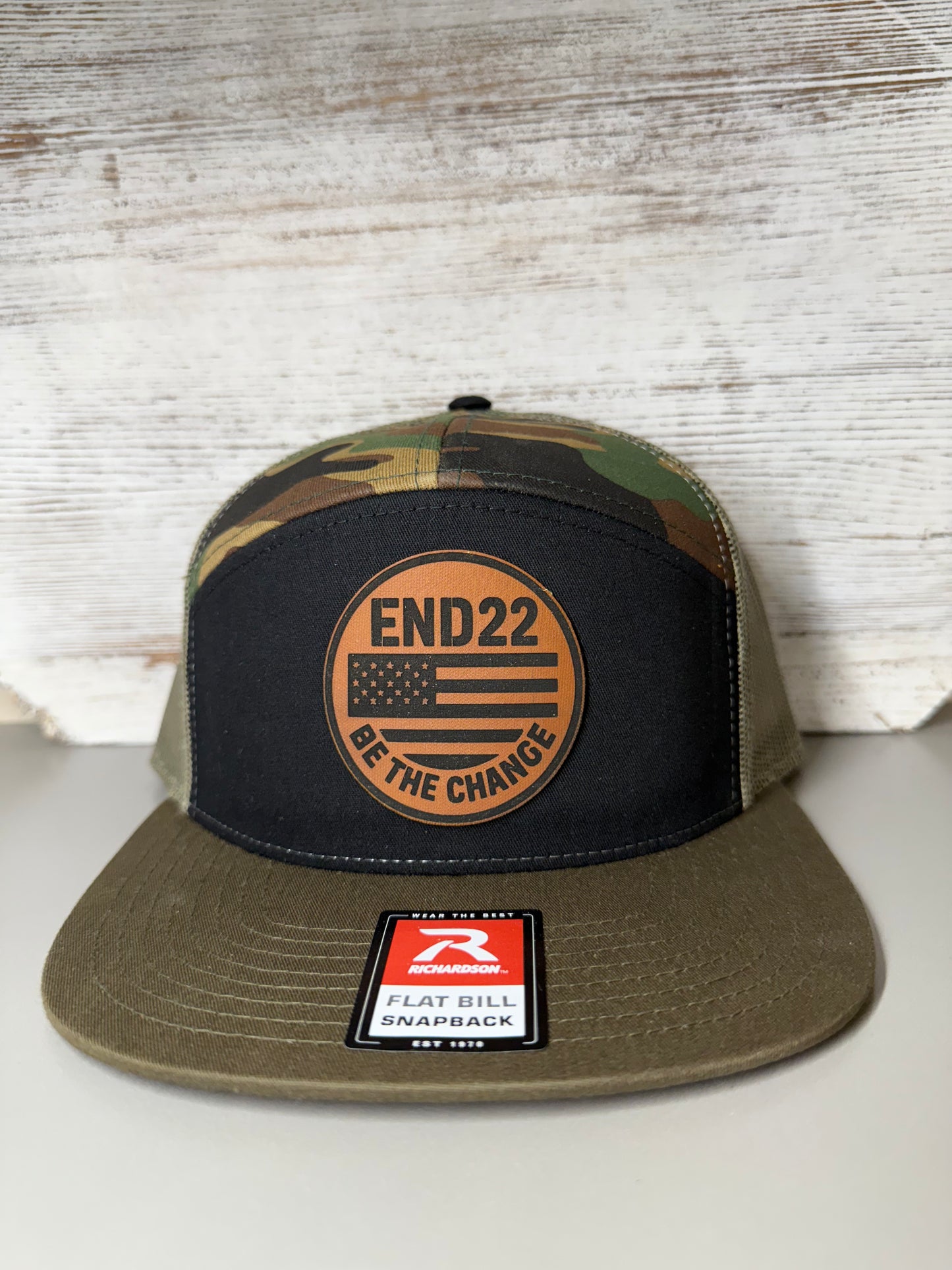Camo Snapback Hat With Leather Patch – Be The Change