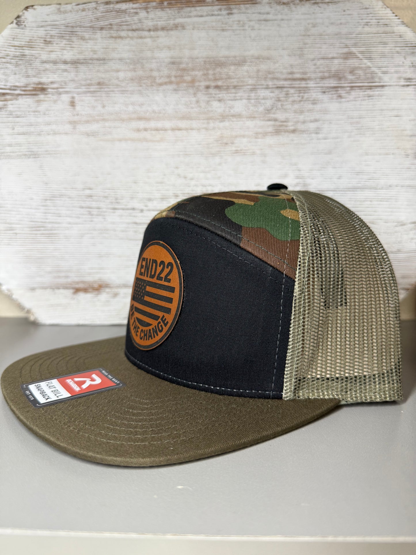 Camo Snapback Hat With Leather Patch – Be The Change