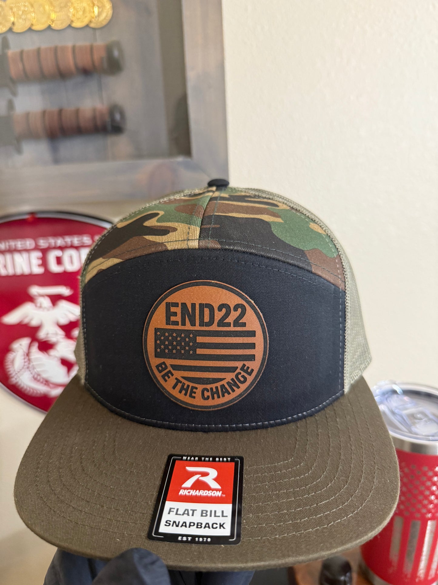 Camo Snapback Hat With Leather Patch – Be The Change