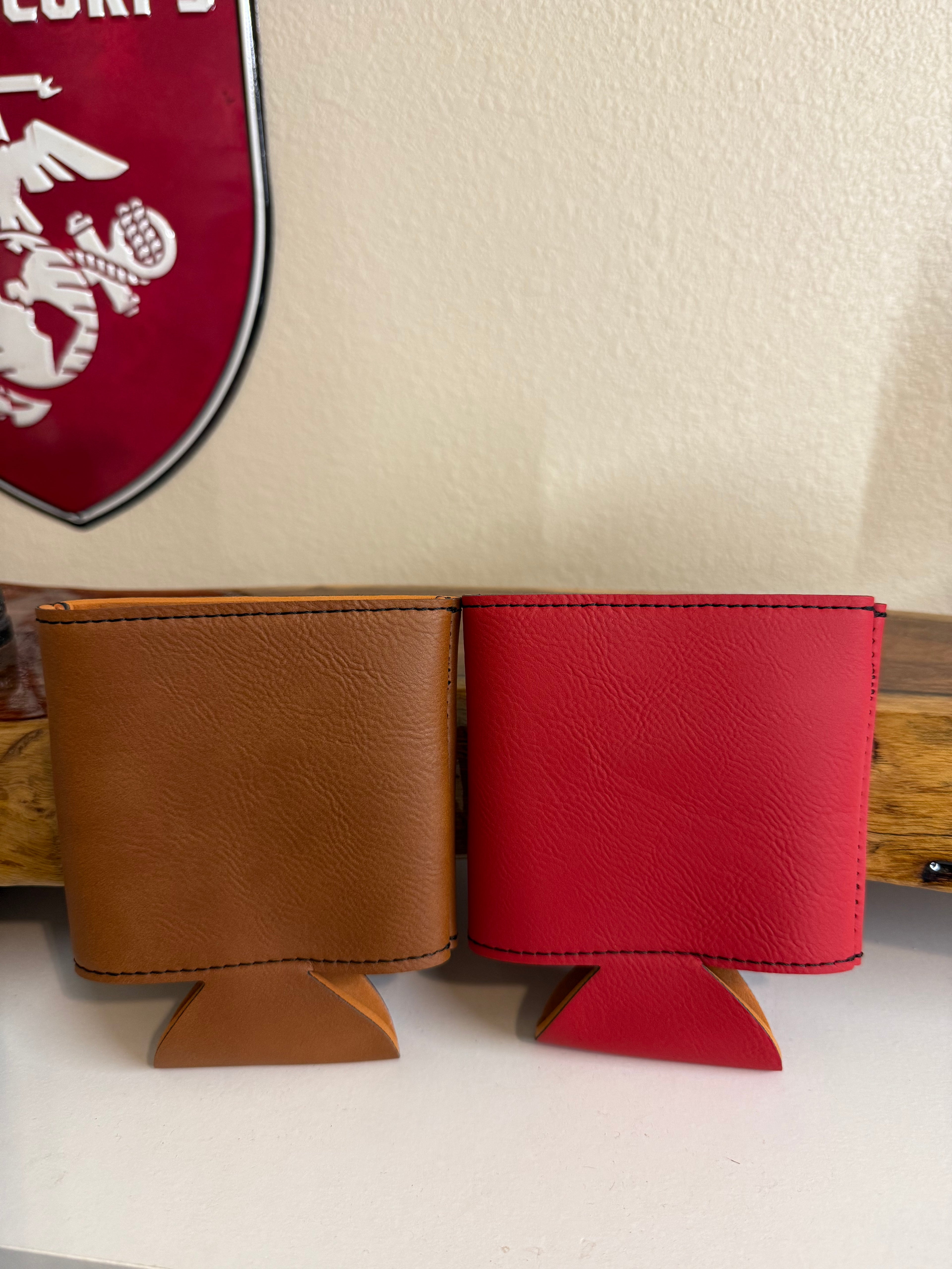 Custom 12oz Leather Koozie