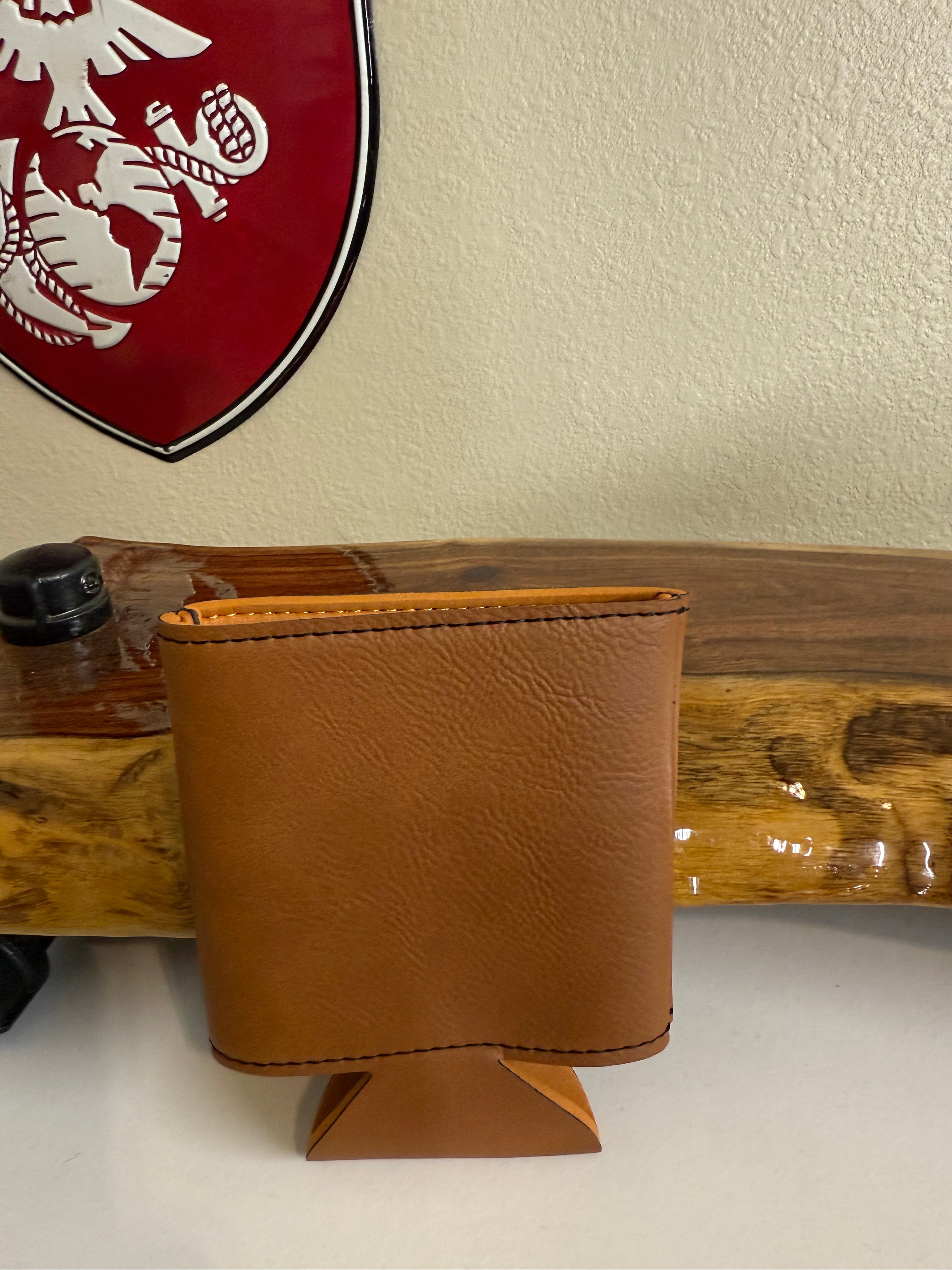 Custom 12oz Leather Koozie