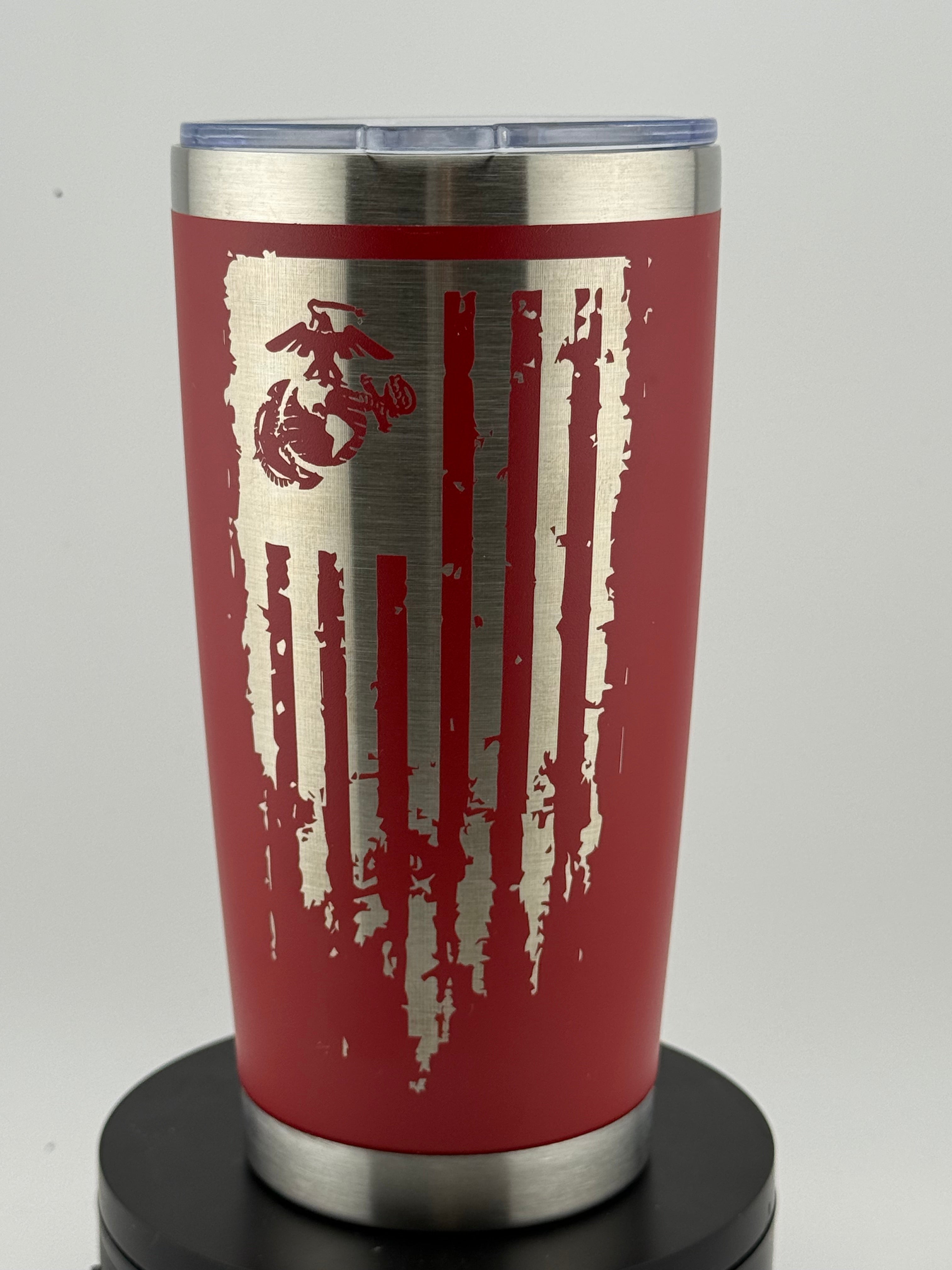 Proud Military Mom – 20oz Laser-Engraved Tumbler | TX Burn Works