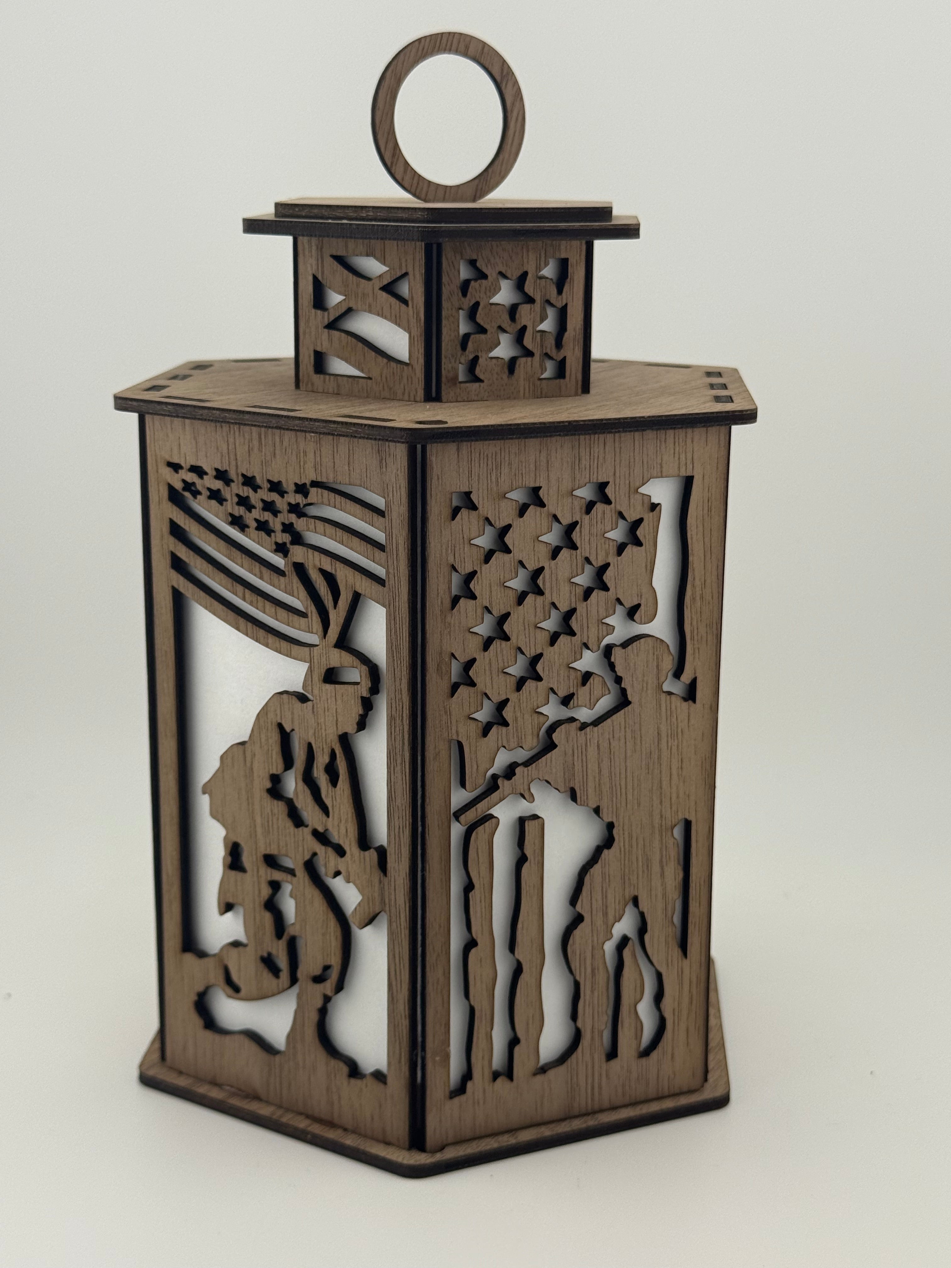 US Soldier Candle Holder – Laser Cut Soldier Lamp Night