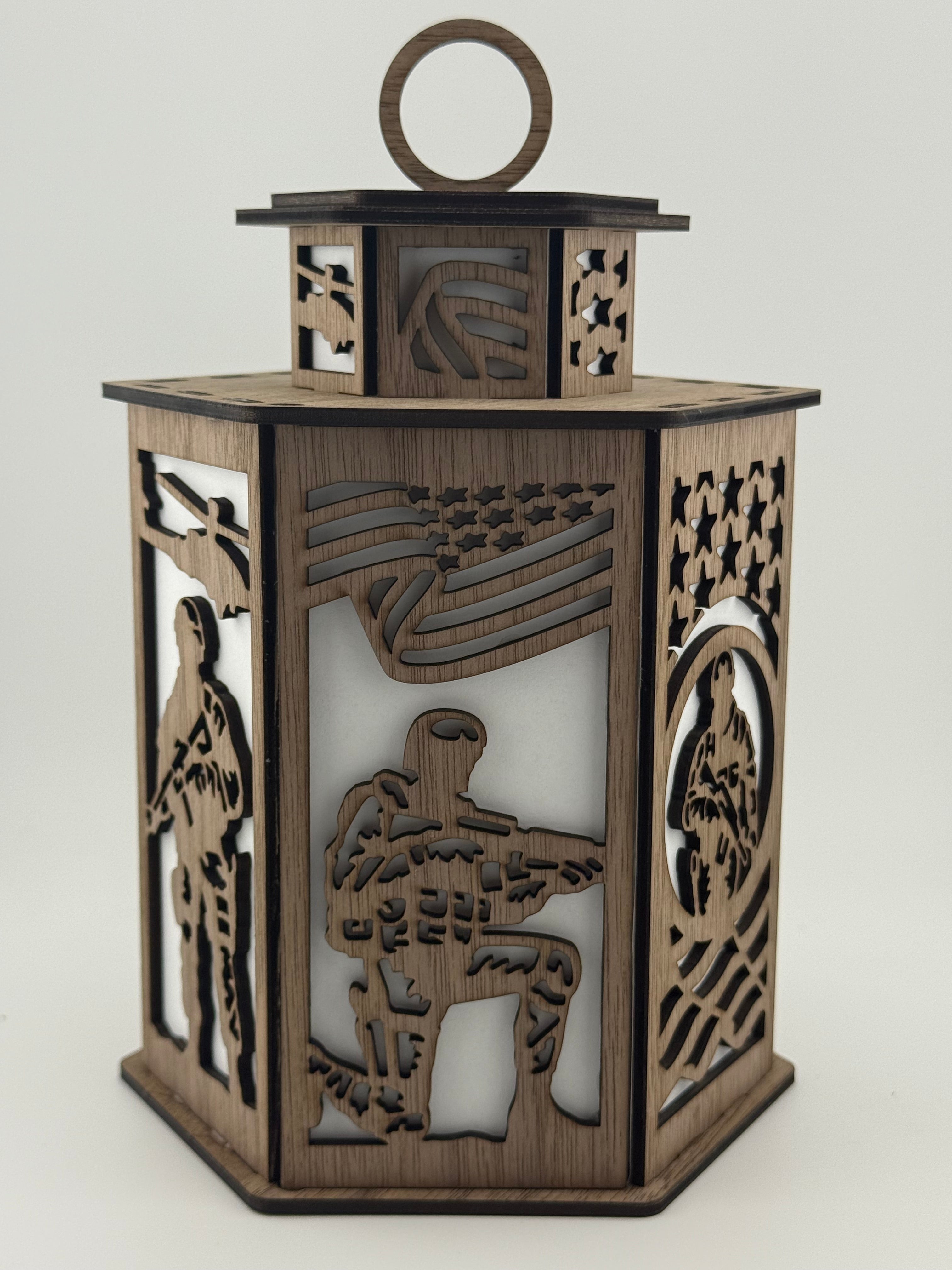 US Soldier Candle Holder – Laser Cut Soldier Lamp Night