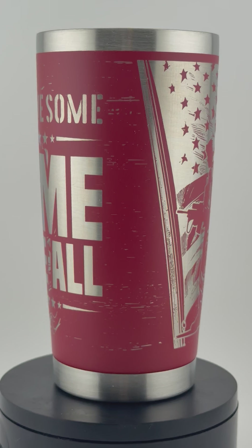 Proud Military Mom – 20oz Laser-Engraved Tumbler | TX Burn Works