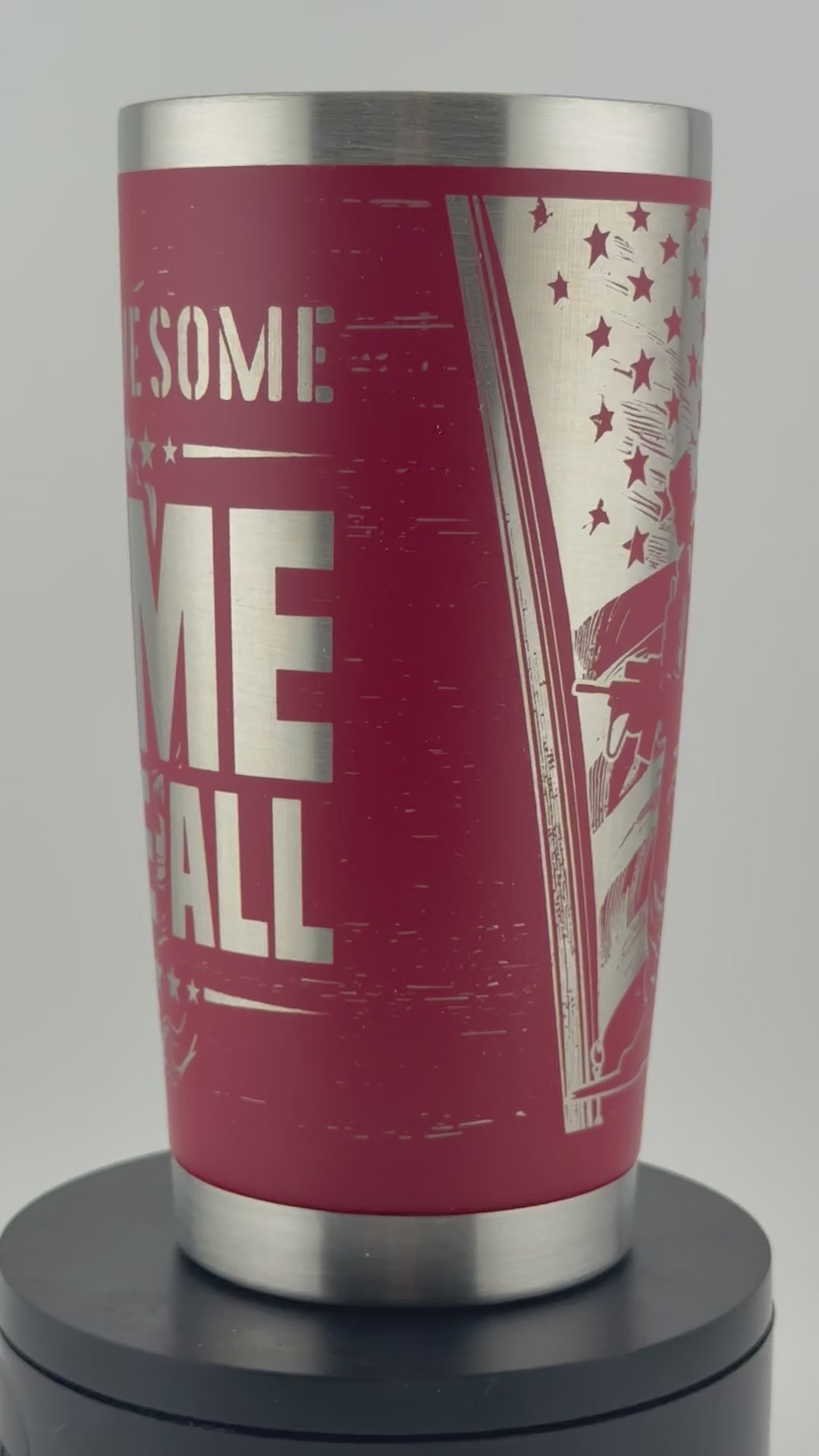 Proud Military Mom – 20oz Laser-Engraved Tumbler | TX Burn Works