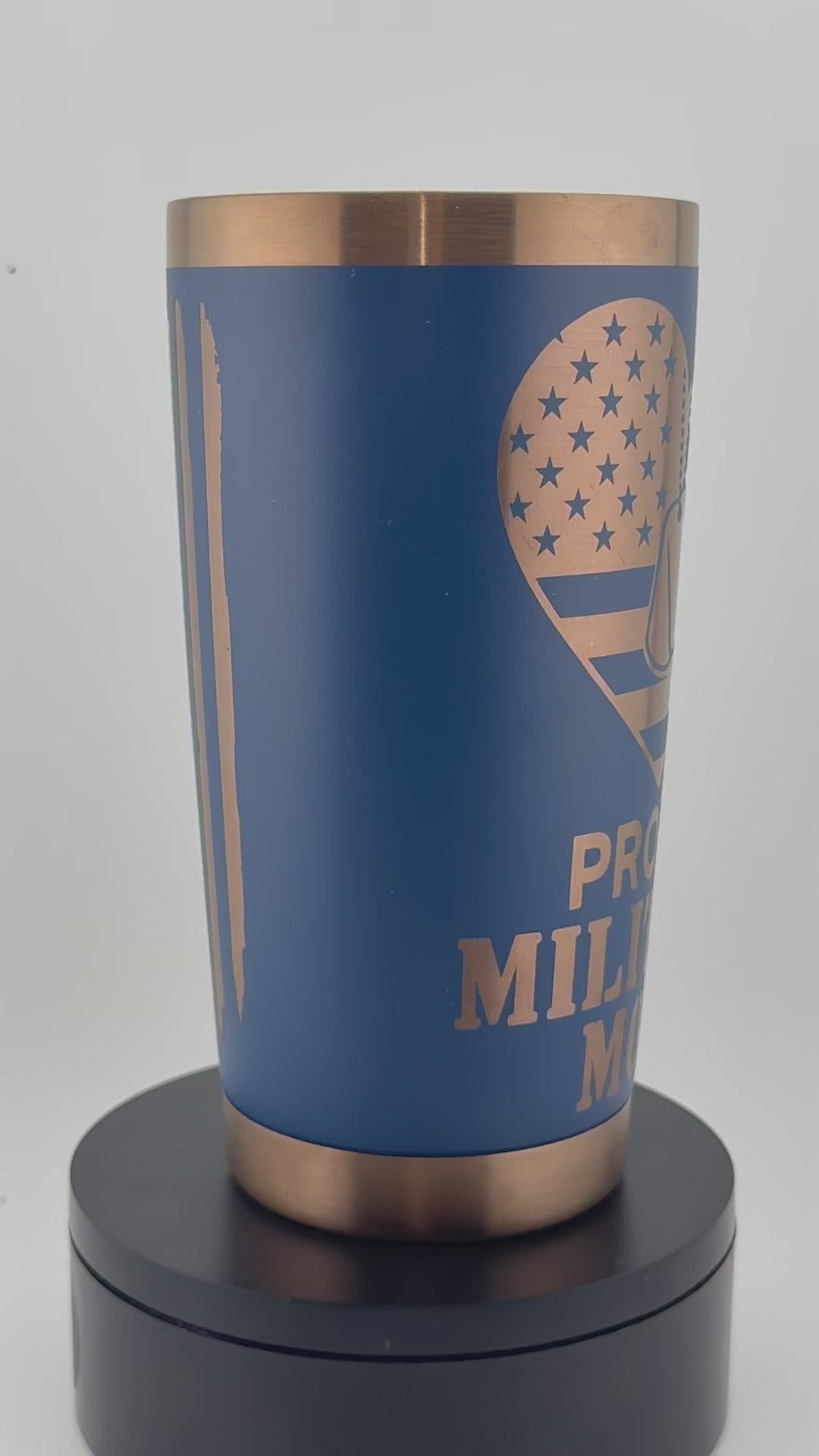 Proud Military Mom – 20oz Laser-Engraved Tumbler | TX Burn Works
