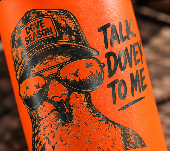 Talk Dovey to Me – 20 oz Orange Dove Hunting Tumbler